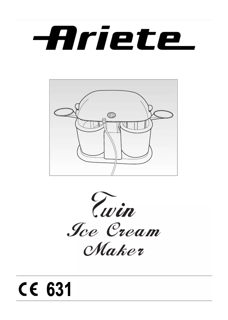 First page image of the manual for Twin Ice Cream Maker 631