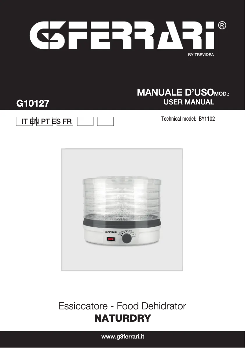 Page 1 of the manual User Manual G3 Ferrari Naturdry G10127