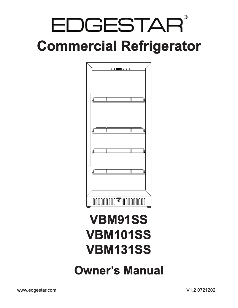 Page 1 of the manual User Manual EdgeStar VBM91SS
