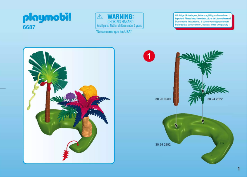 Page 1 of the manual User Manual Playmobil Super 4 Lost Island with Alien and Raptor 6687