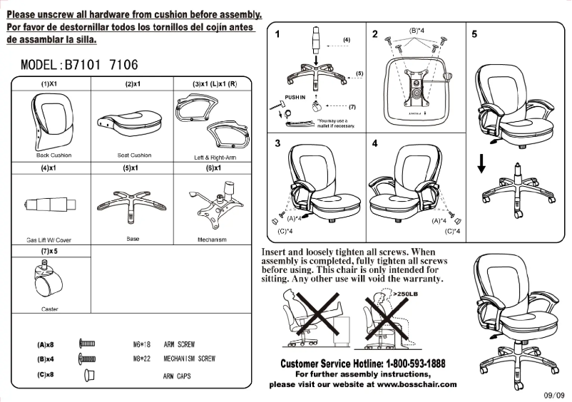 Page 1 of the manual User Manual Boss B7106