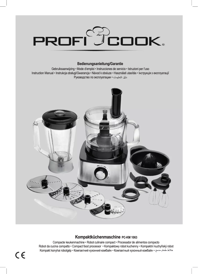 Page 1 of the manual User Manual ProfiCook PC-KM 1063