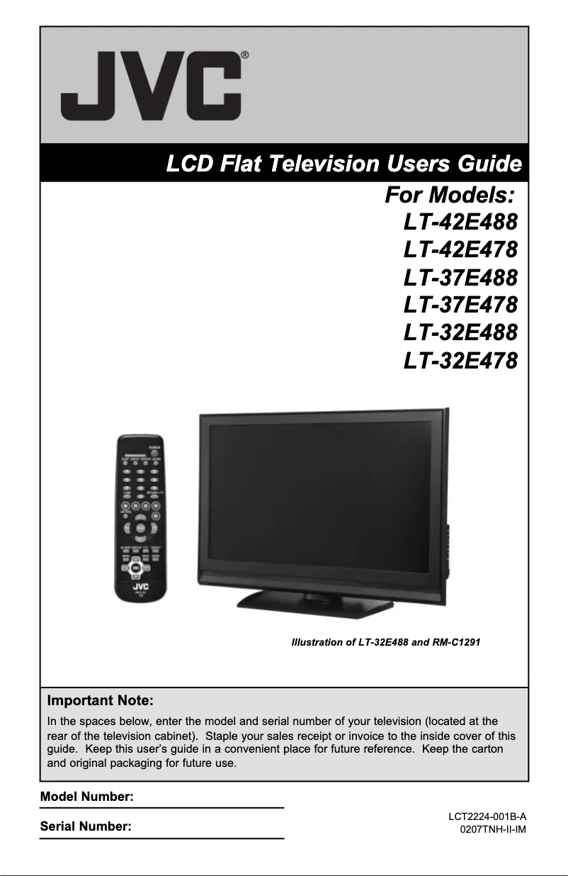 Page 1 of the manual User Manual JVC LT-32E478