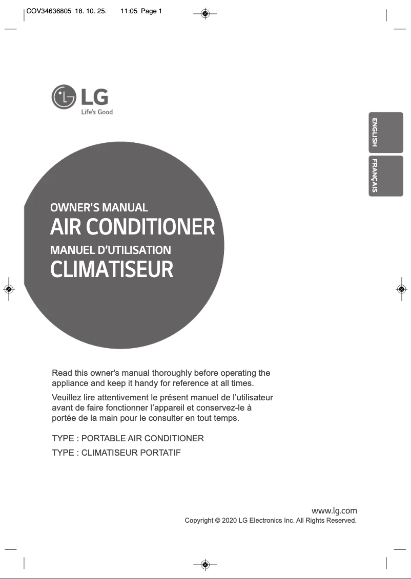 First page image of the manual for LP1021GSB