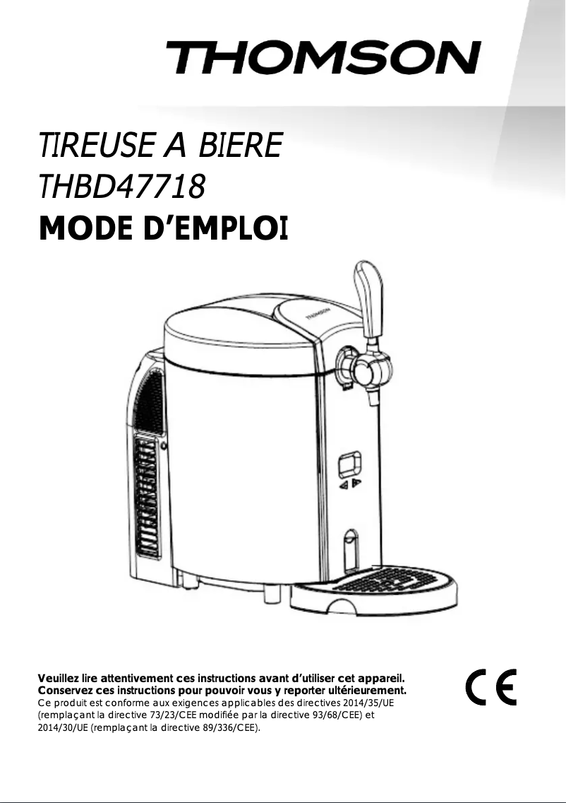 Page 1 of the manual User Manual Thomson THBD47718