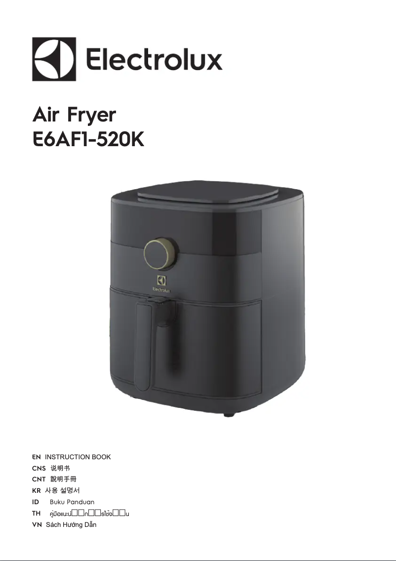 Page 1 of the manual User Manual Electrolux Air Fryer E6AF1-520K
