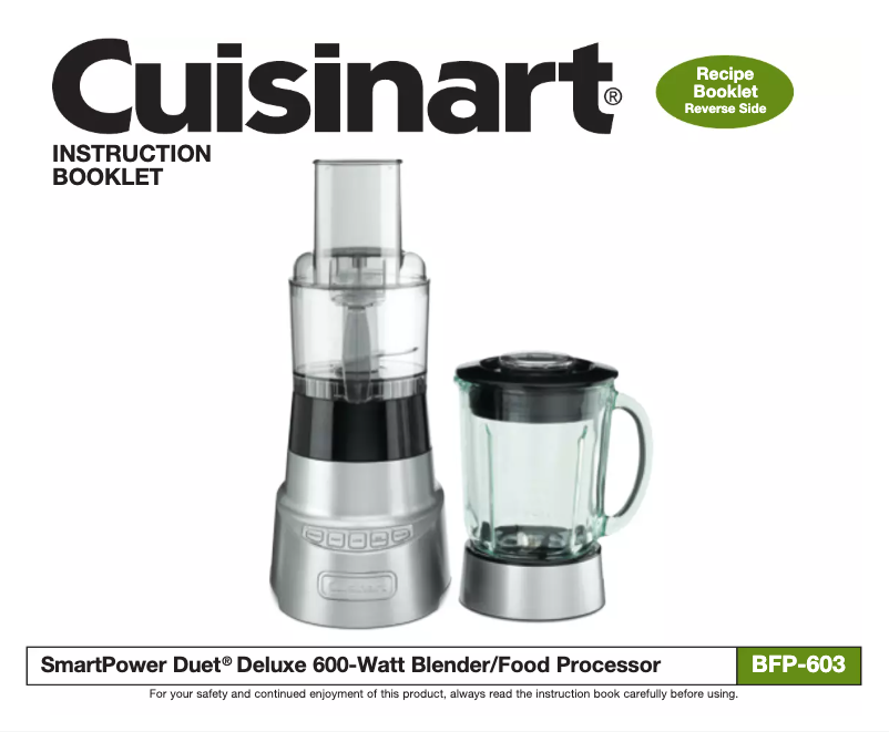 Page 1 of the manual Instructions / Assembly Cuisinart BFP-703