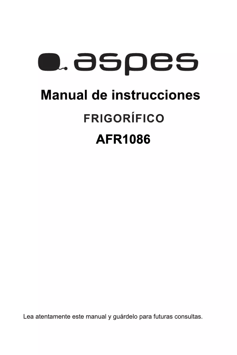 First page image of the manual for AFR1086
