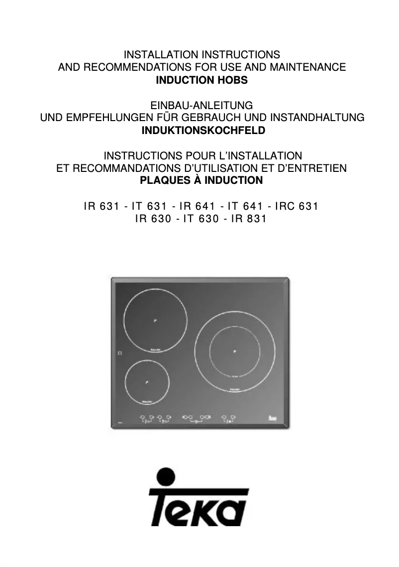 Page 1 of the manual User Manual Teka IT 630