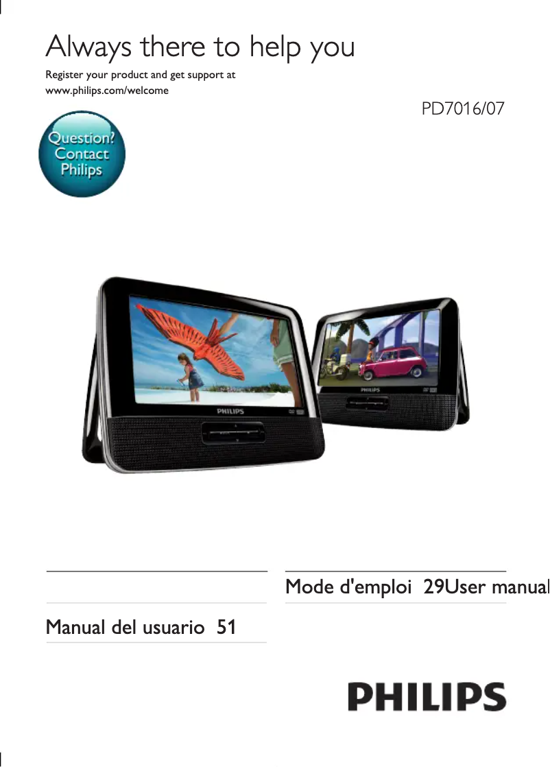 First page image of the manual for PD7016