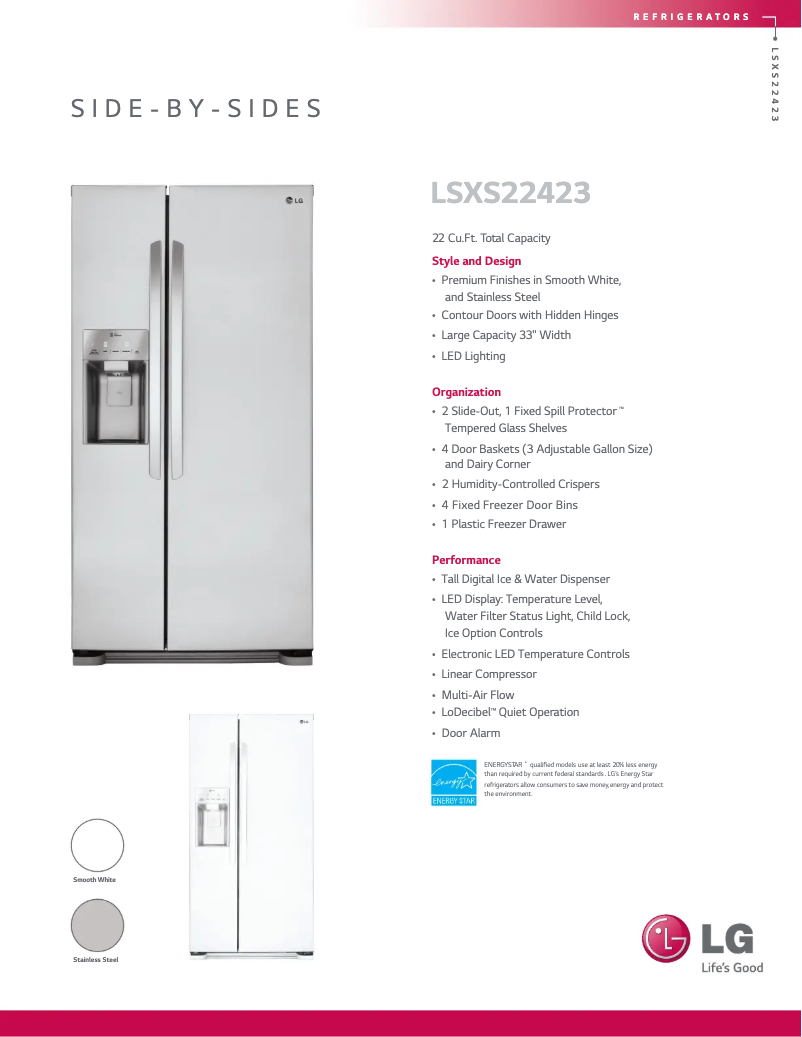 First page image of the manual for LSXS22423W