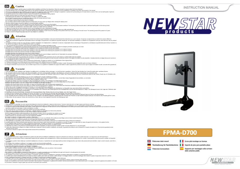 First page image of the manual for FPMA-D700