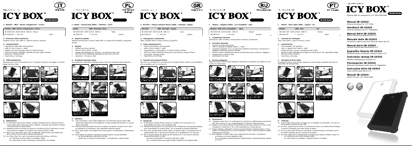 Page 1 of the manual User Manual Icy Box IB-233U3-WH