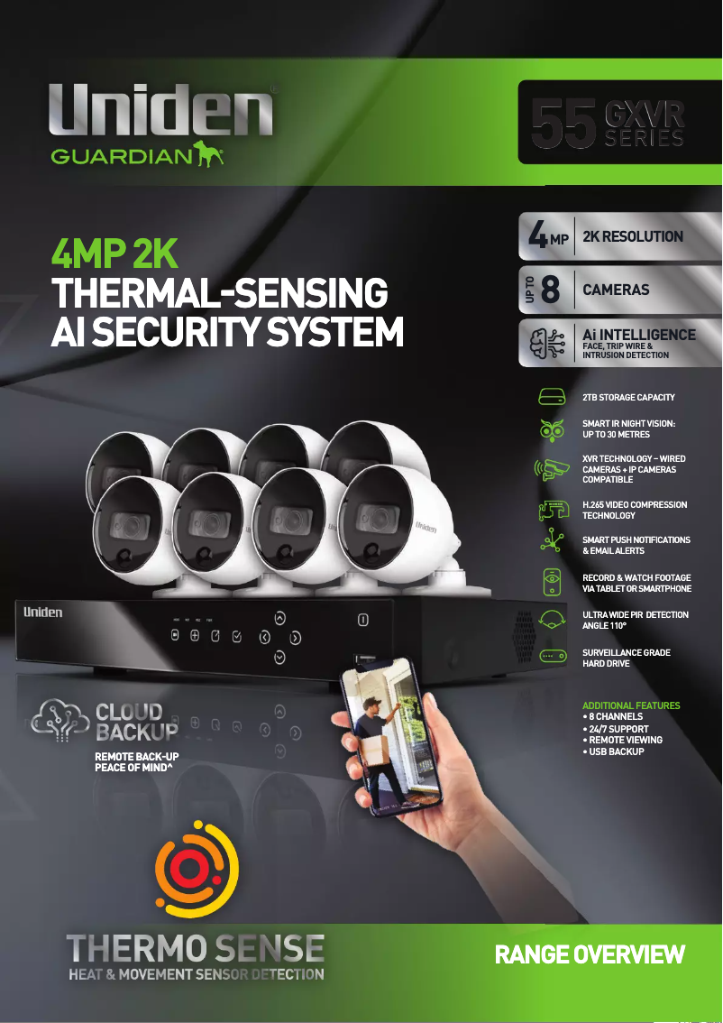 Page 1 of the manual Brochure Uniden GXVR55840