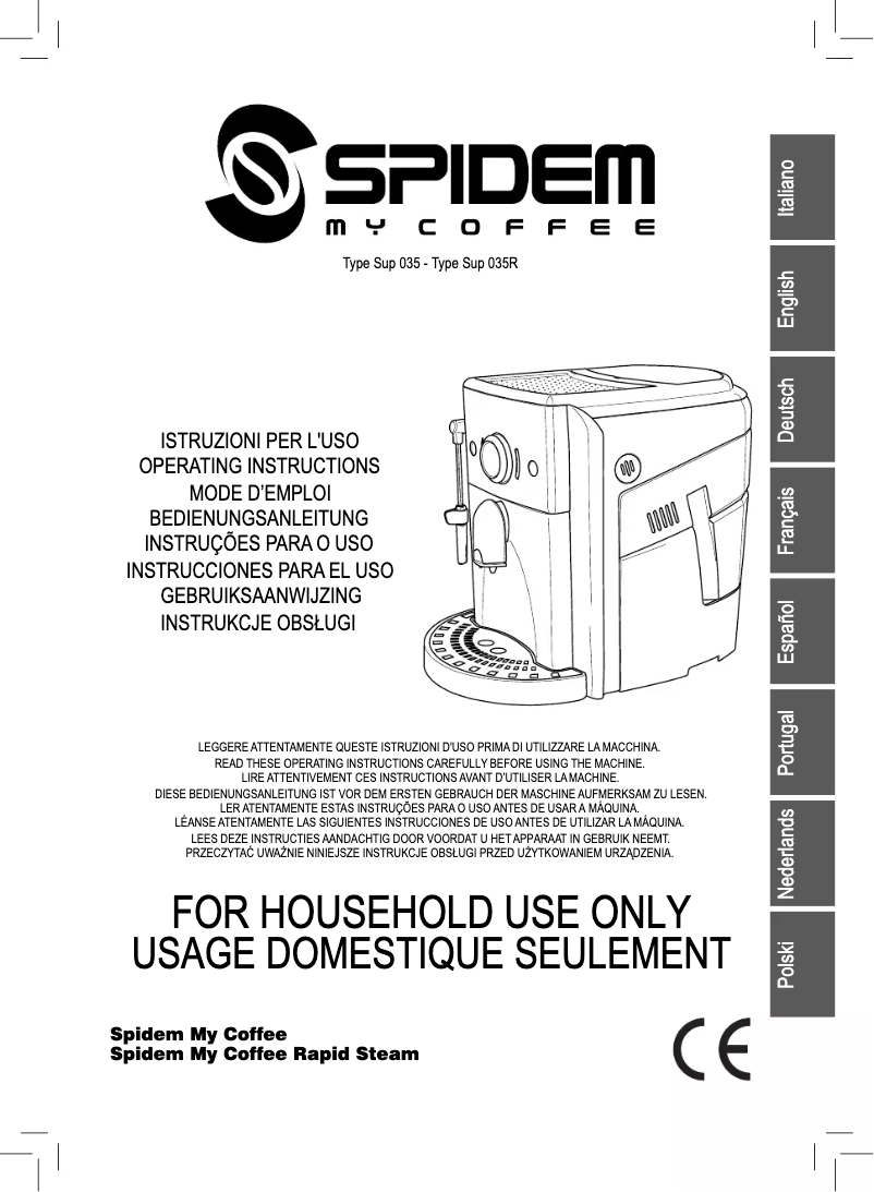 Page 1 of the manual User Manual Spidem SUP 035