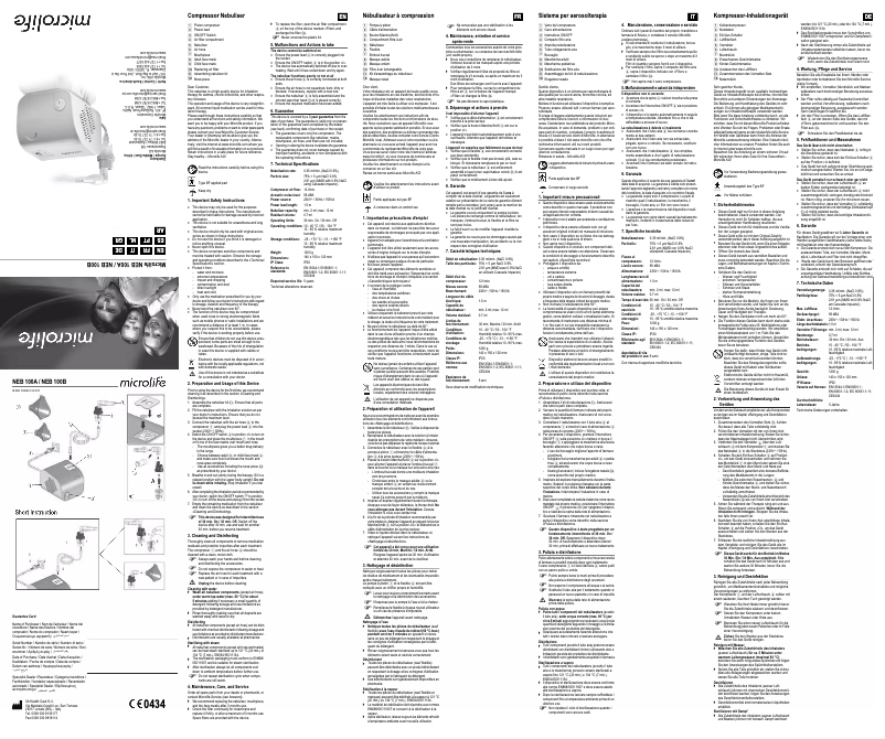 Page 1 of the manual User Manual Microlife NEB 100A/B