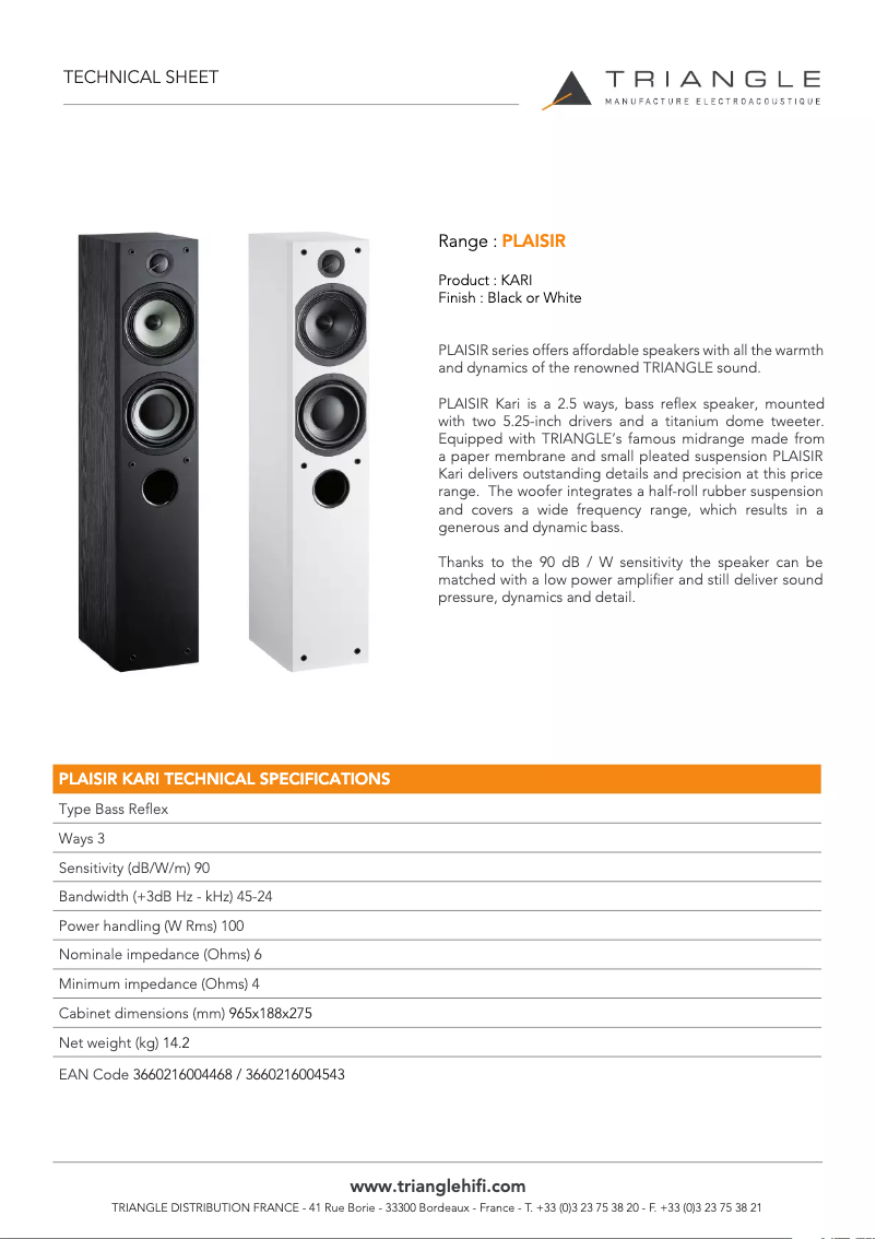 First page image of the manual for Plaisir