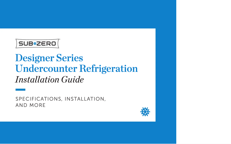 Page 1 of the manual Installation Guide Sub-Zero DEU2450CI