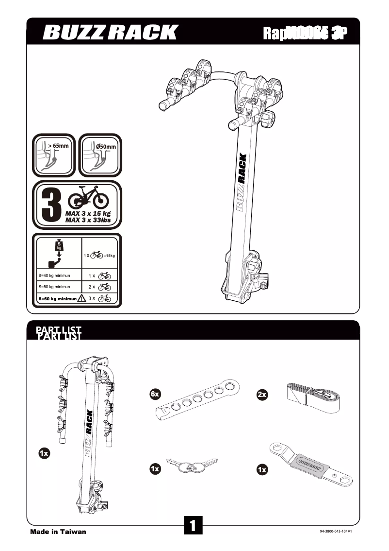 Page 1 of the manual User Manual Buzz Rack Moose 3