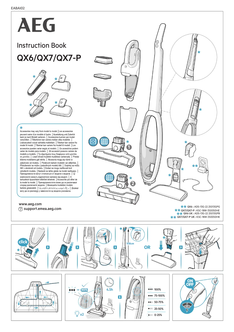 Page 1 of the manual User Manual AEG-Electrolux QX6-1-40OG Akku-Handstaubsauger