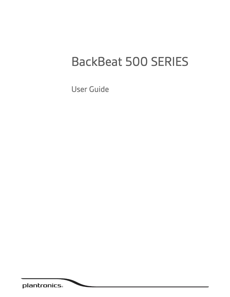 First page image of the manual for BackBeat 500