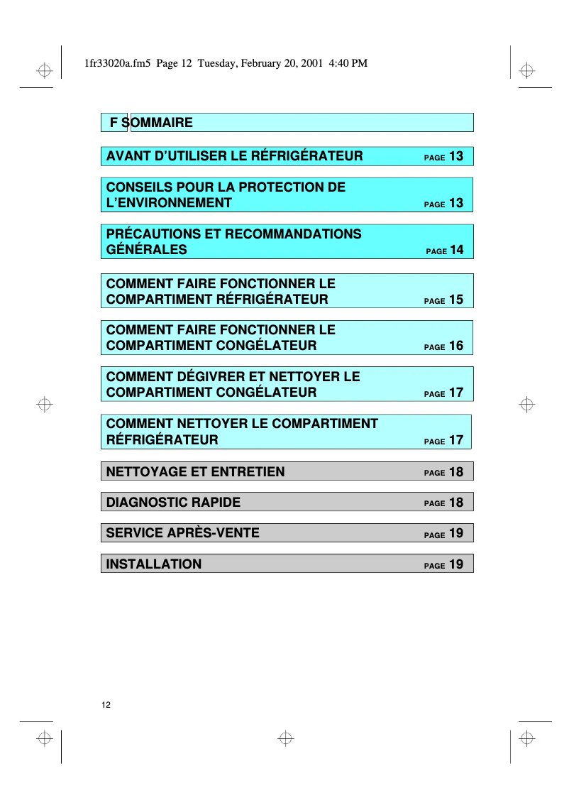 Page 1 of the manual User Manual Whirlpool ART 786/G/DF