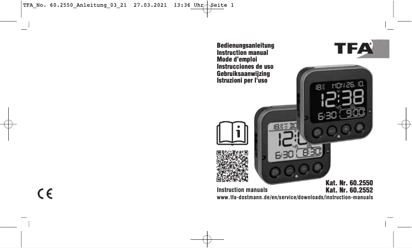 Page 1 of the manual User Manual TFA Bingo 60.2550.01