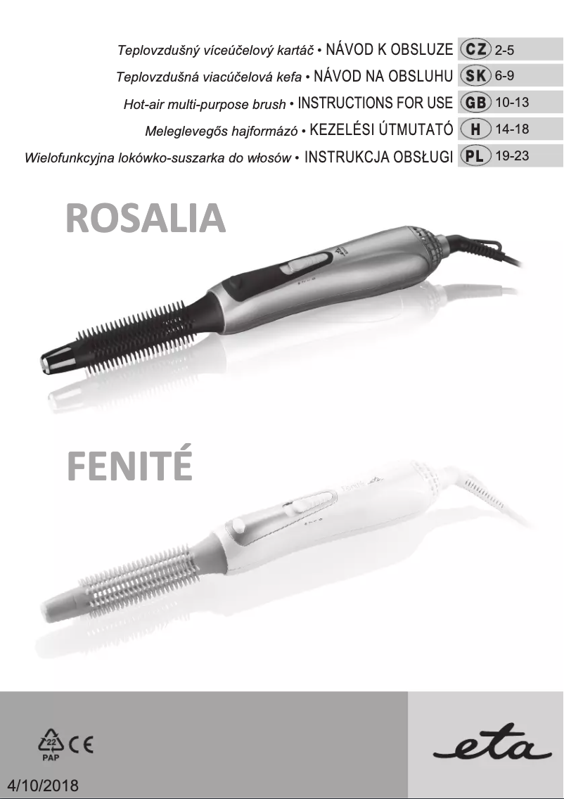 First page image of the manual for Rosalia 32890000