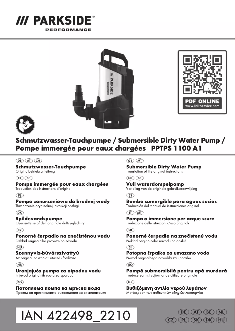 First page image of the manual for PPTPS 1100 A1