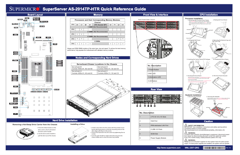 First page image of the manual for A+ Server 2014TP-HTR