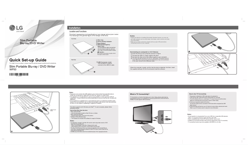Page 1 of the manual User Manual LG WP50NB40