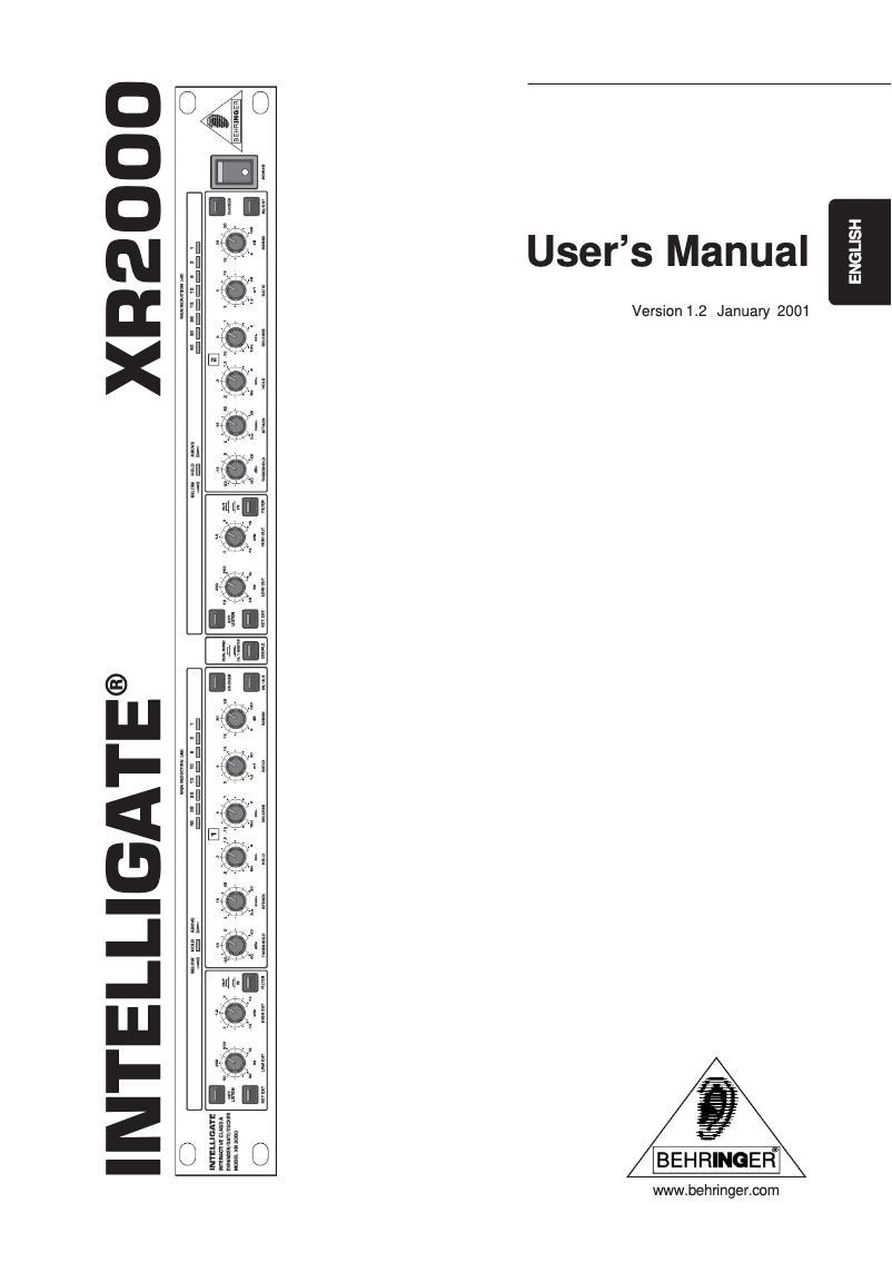 First page image of the manual for Intelligate XR2000