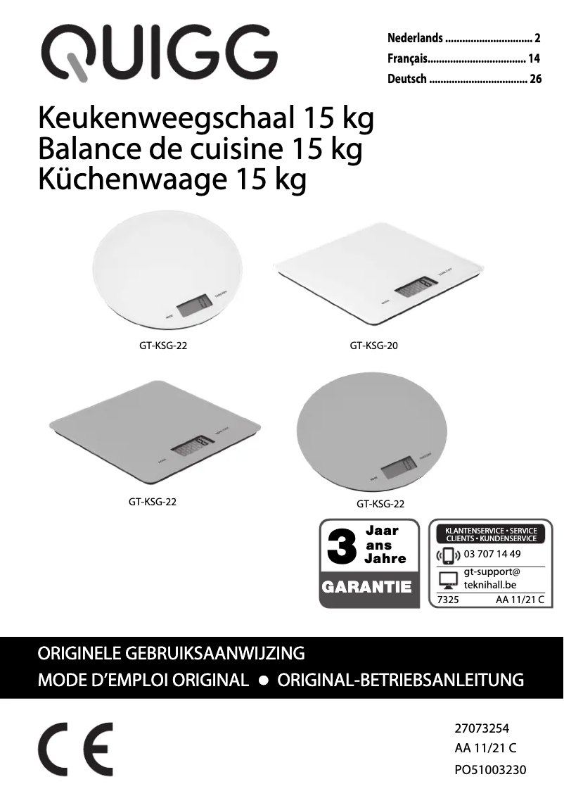 Page 1 of the manual User Manual Quigg GT-KSG-20