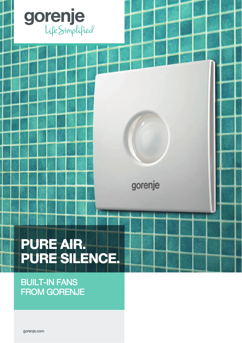 Page 1 of the manual Brochure Gorenje BVX100WTS