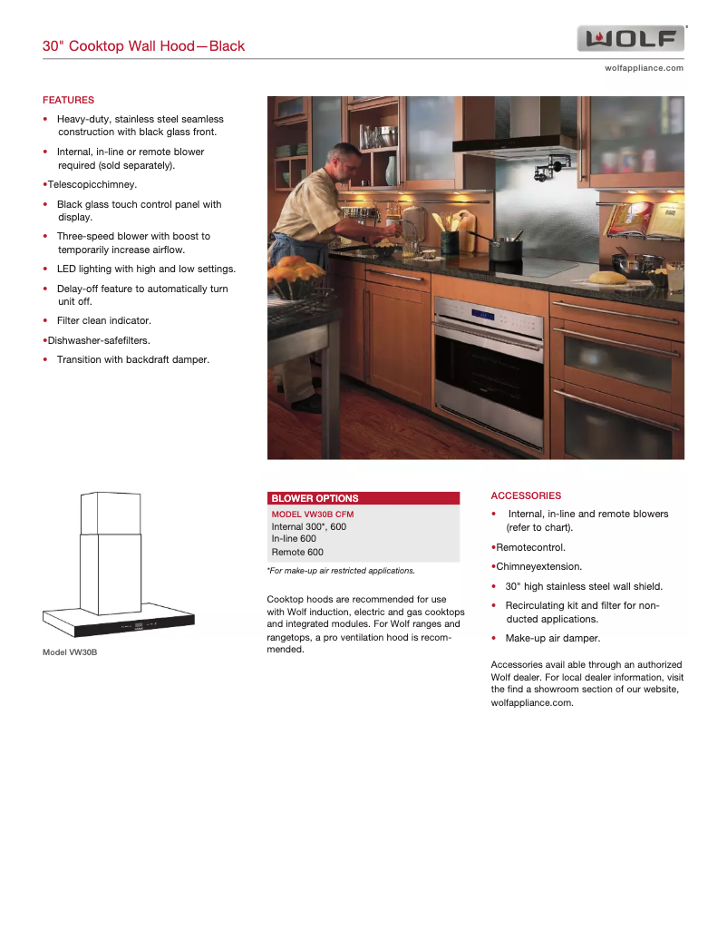 Page 1 de la notice Manuel utilisateur Wolf VW30B