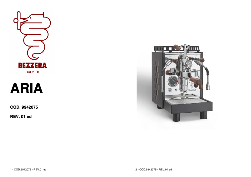 First page image of the manual for Aria MN PID