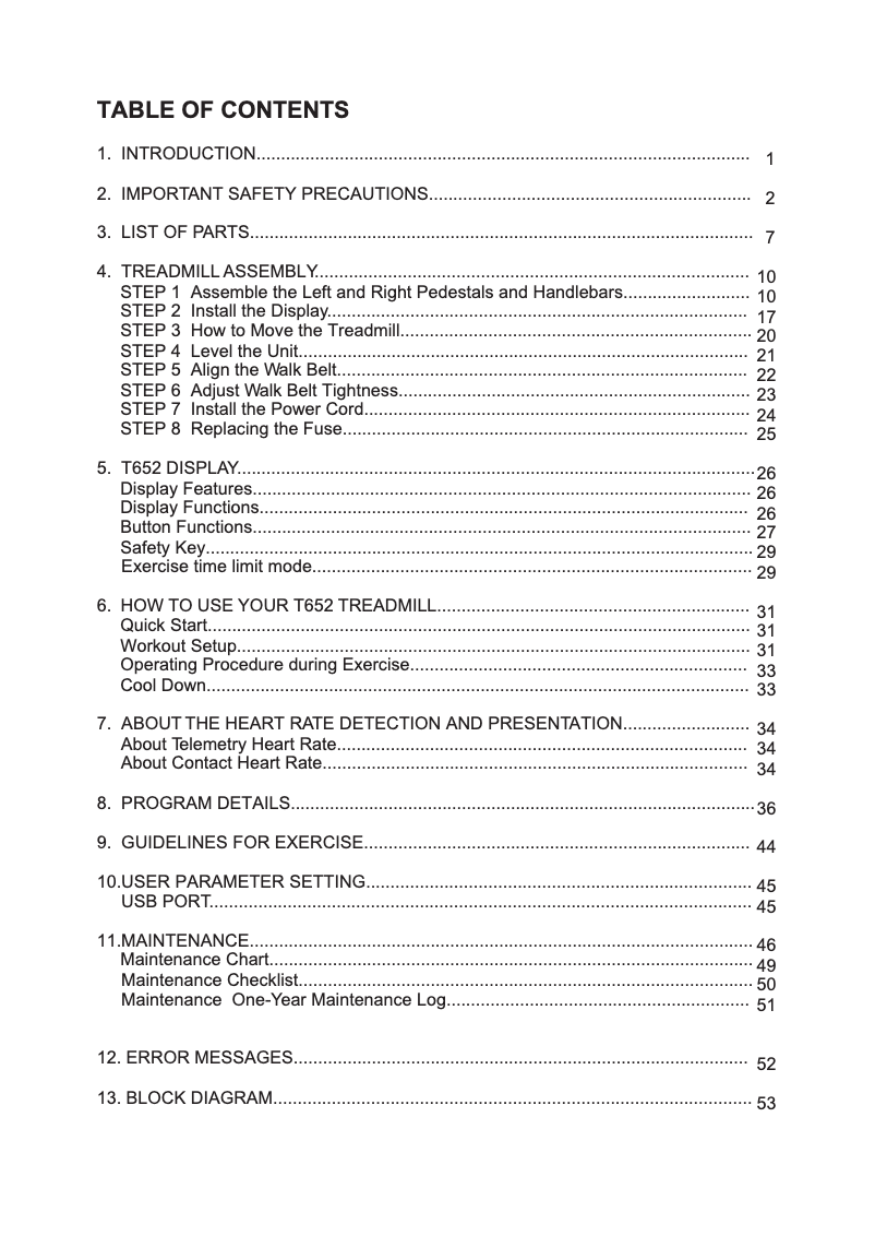 First page image of the manual for T652