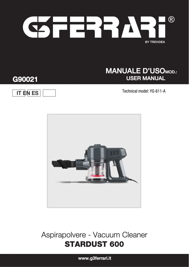 Page 1 de la notice Manuel utilisateur G3 Ferrari Stardust 600 G90021