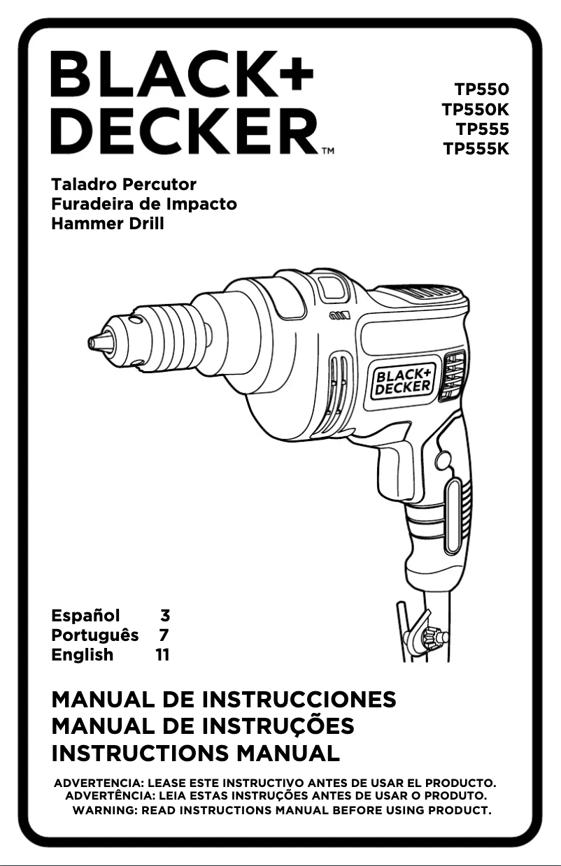 First page image of the manual for TP550