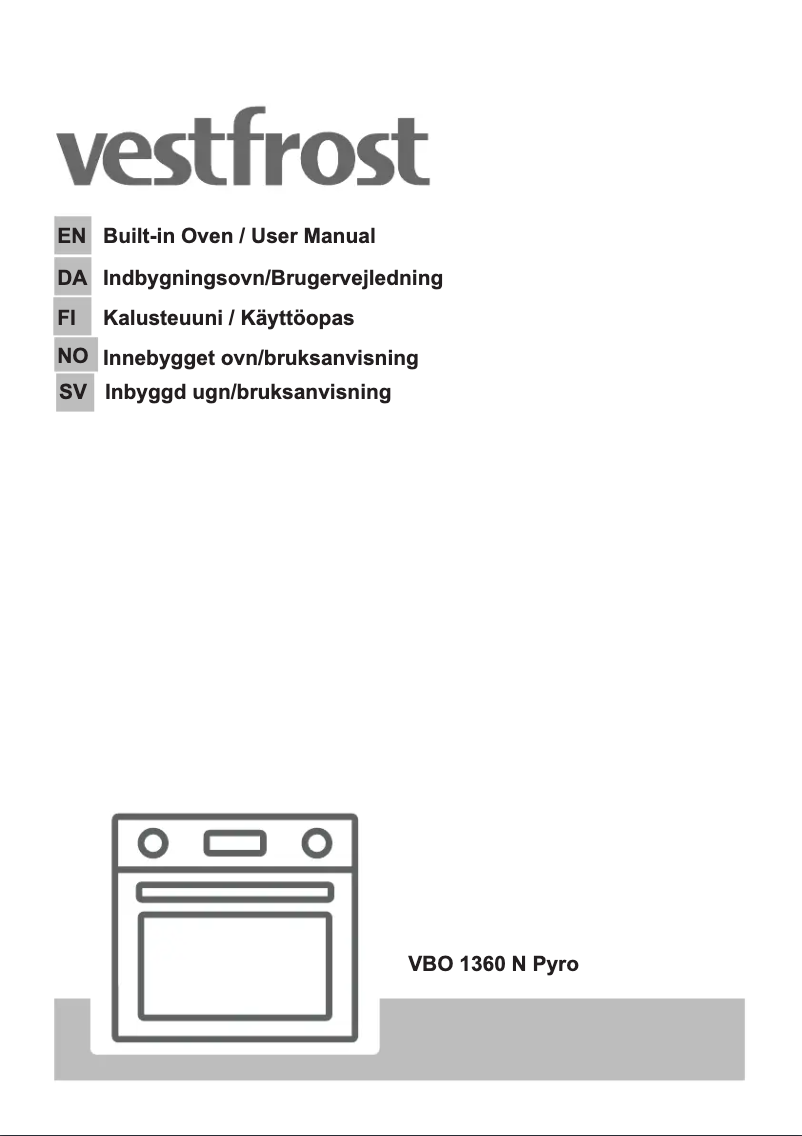 Page 1 of the manual User Manual Vestfrost VBO 1360 N PYRO