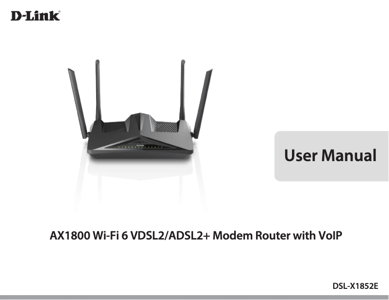 First page image of the manual for DSL-X1852E