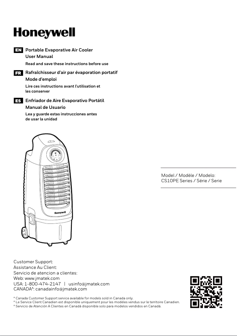 First page image of the manual for CS10PE