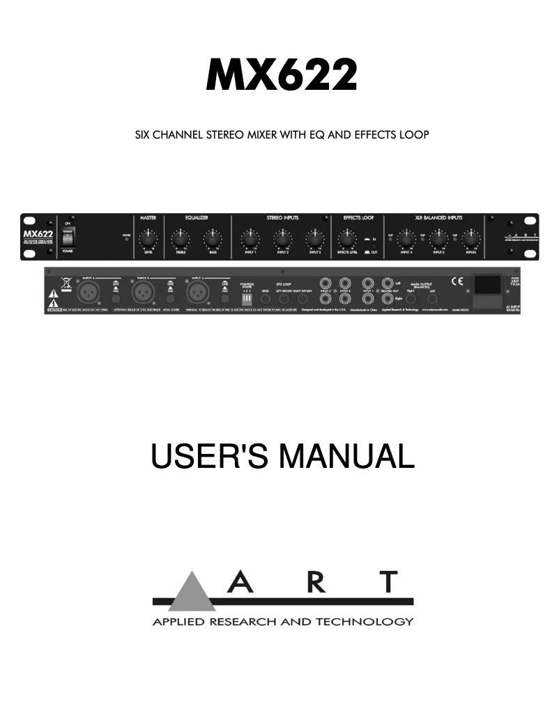 First page image of the manual for MX622