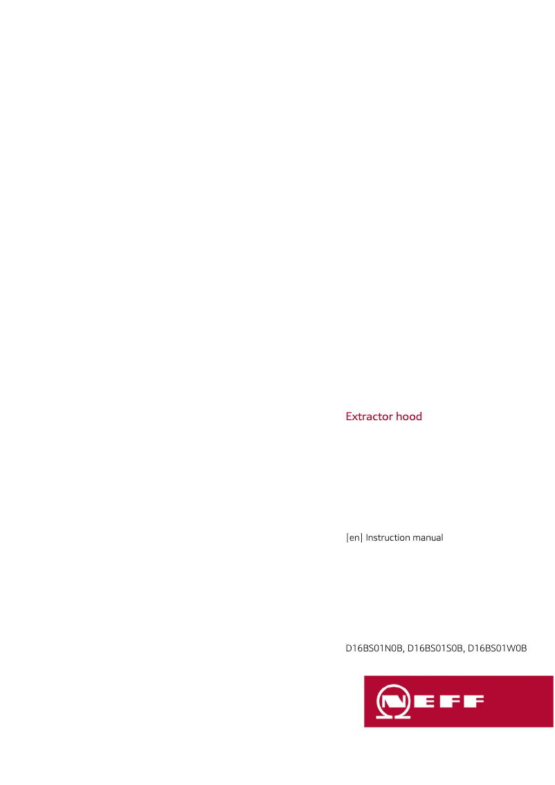 Page 1 of the manual User Manual Neff D16BS01N0B