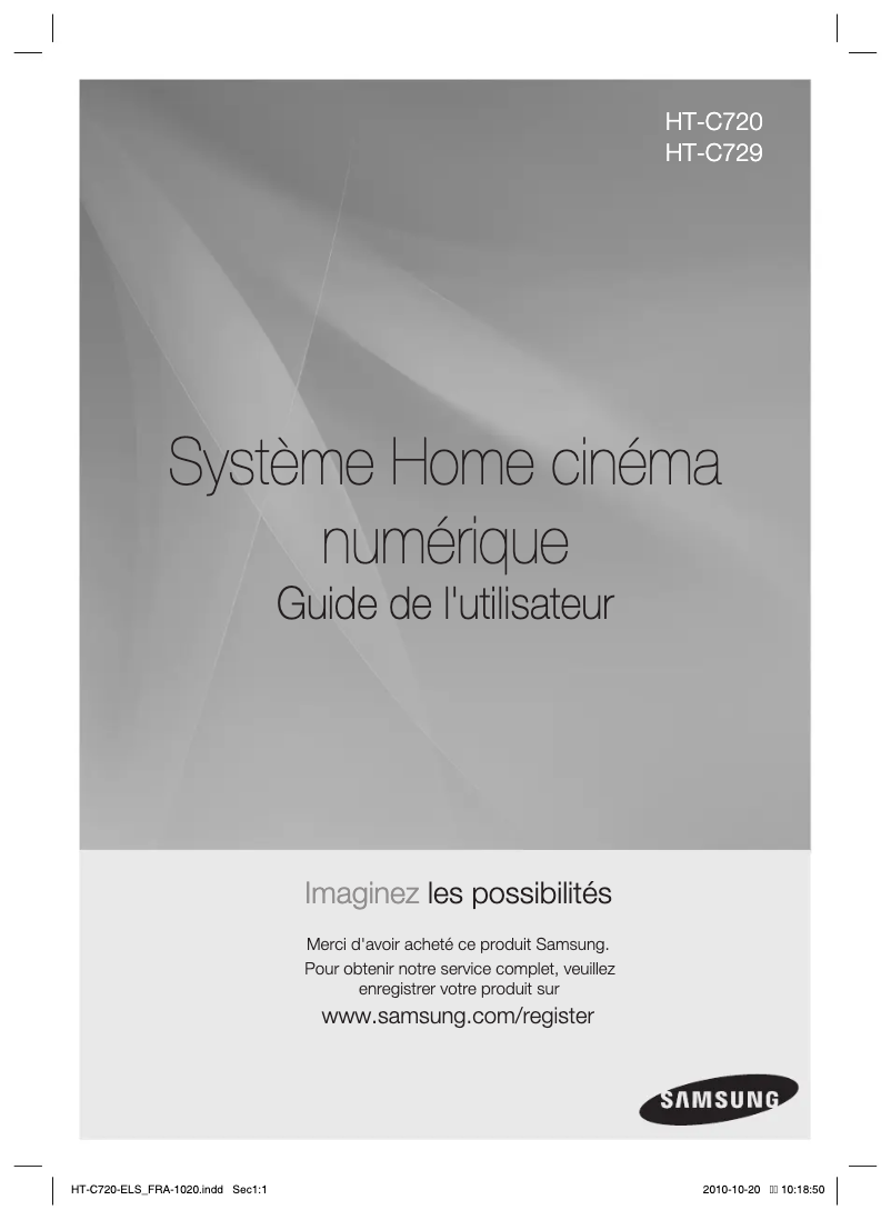 Page 1 of the manual User Manual Samsung HT-C729