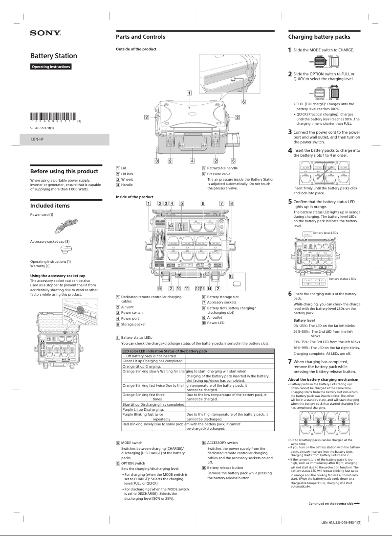 First page image of the manual for LBN-H1