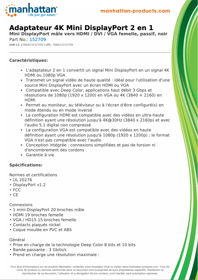 First page image of the manual for 152709