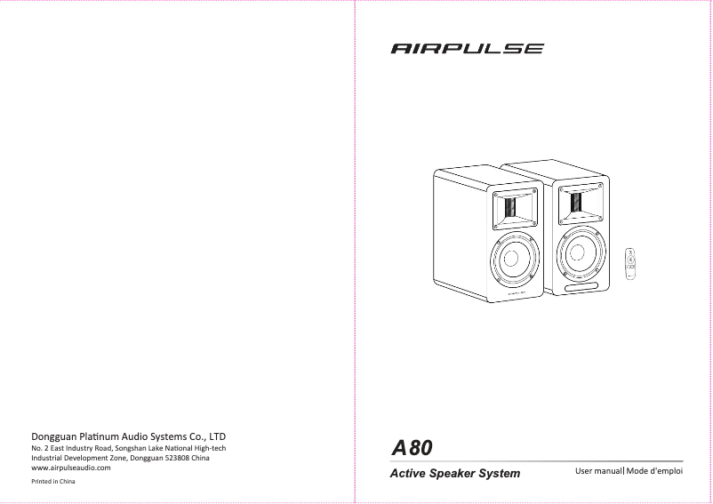 Page 1 of the manual User Manual Edifier Airpulse A80