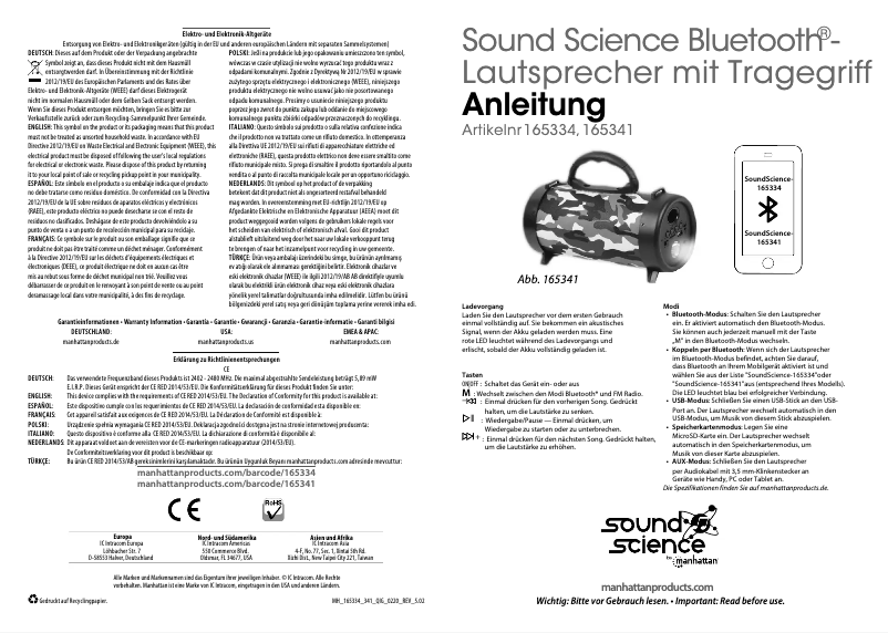 First page image of the manual for 165334