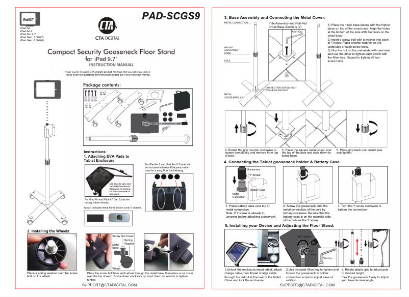 First page image of the manual for PAD-SCGS9